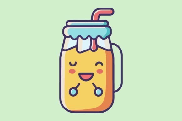 Adorable Apple Art: The Cute Cider Flat Color Illustration