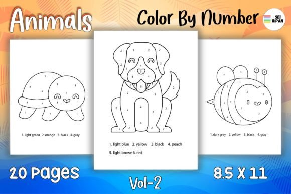 Animals Color by Number Page for Kids 01: A Creative Asset for Designers