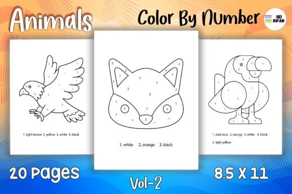 Animals Color by Number Page for Kids 02: A Creative Asset