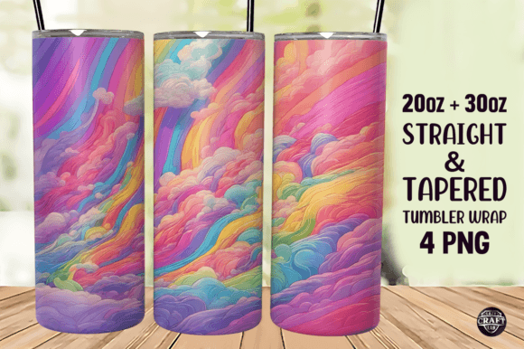 Bring Joy to Your Craft: The Rainbow Color Background Tumbler Wrap
