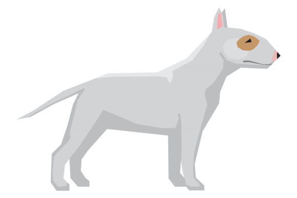 Bull Terrier Breed Icon: A Designer’s Color Dog Side Asset