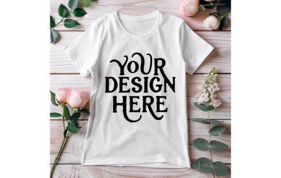 Celebrate Mom: White T-Shirt Mockup for Mother's Day Designs