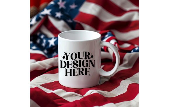 Celebrate with Style: The 4th of July White Mug Mockup for Your Designs