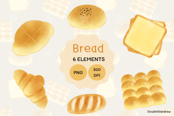 Charming Bread Watercolor Clipart for Digital Projects