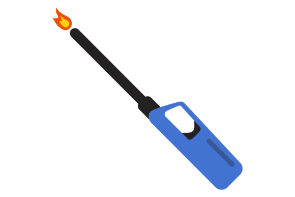 Cooker Lighter Color Icon: Electric Spark Fire Design Asset
