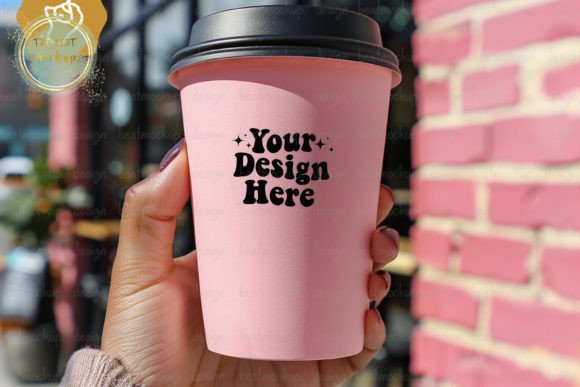Elevate Your Designs with a Pink Paper Cup Flatlay
