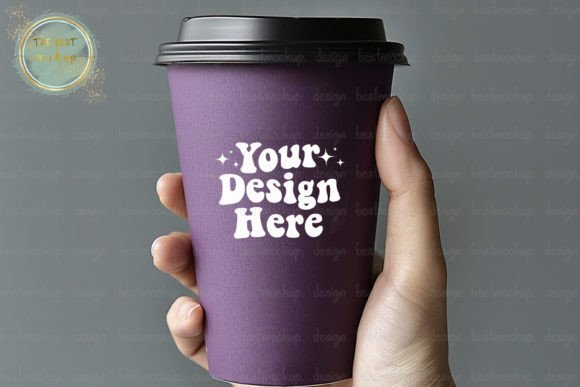 Elevate Your Mockups with a Purple Paper Cup Photo