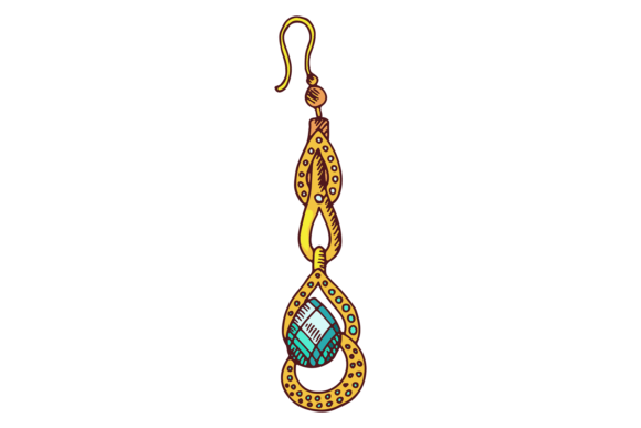 Expensive Golden Earring Color Icon. Gem: A Premium Font for Luxury Branding