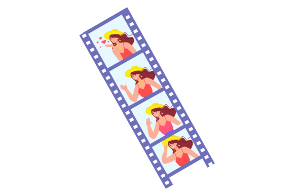Film Strip with Young Woman Photo Color: A Creative Font for Bold Brands