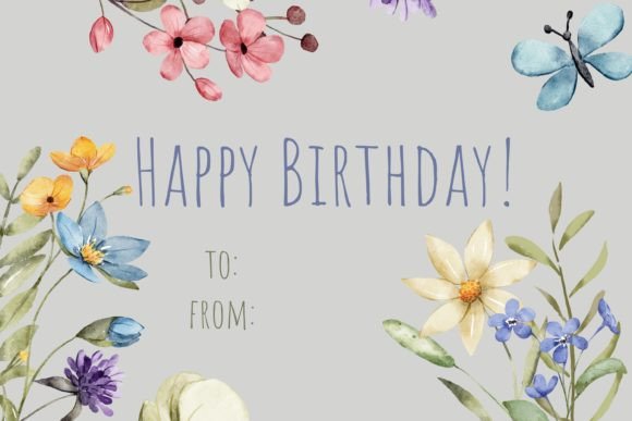Floral Watercolour Happy Birthday Card: A Cottagecore Touch