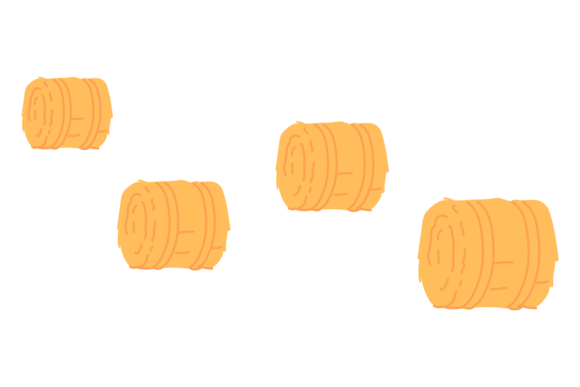 Hay Rolls Color Icon: A Dry Straw Symbol for Authentic Design