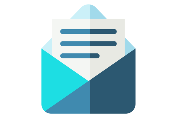 Open Envelope Flat Symbol: Designing with the Letter Color Icon