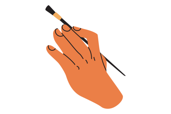 Painting Hand Hold Brush. Artist Color I: A Creative Font Guide