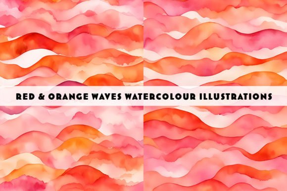 Red and Orange Watercolour Waves Hills: A Designer's Warm Palette