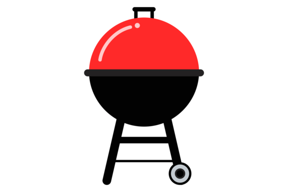 Round Outdoor Grill Color Icon: Perfect for Picnic S