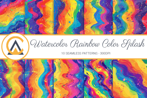 Unleash Creativity with Watercolor Rainbow Splash Patterns