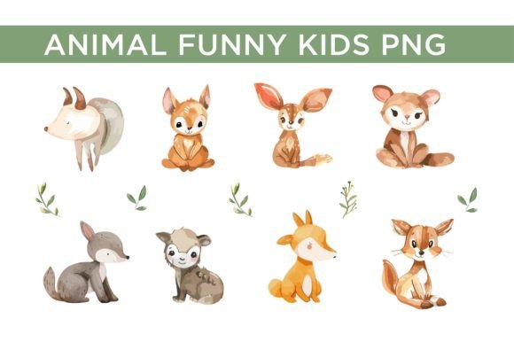 Water Color Animal Kids Png Available: A Whimsical Asset for Modern Design