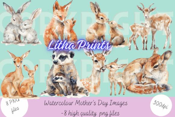 Watercolour Mother’s Day: Adorable Animal Art for Your Projects